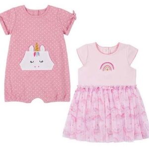 Baby Girl Unicorn Rainbow Set Dress & Romper Kids Headquarters | 18 Months